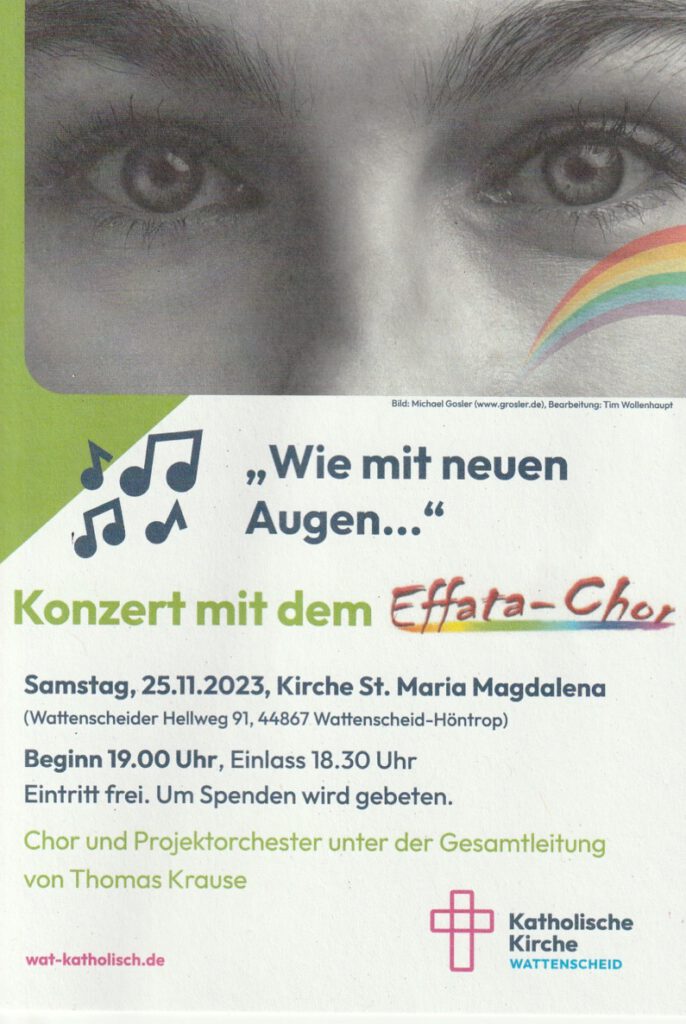 EInladung zum Konzert des Effeta-Chors am 25.11.23