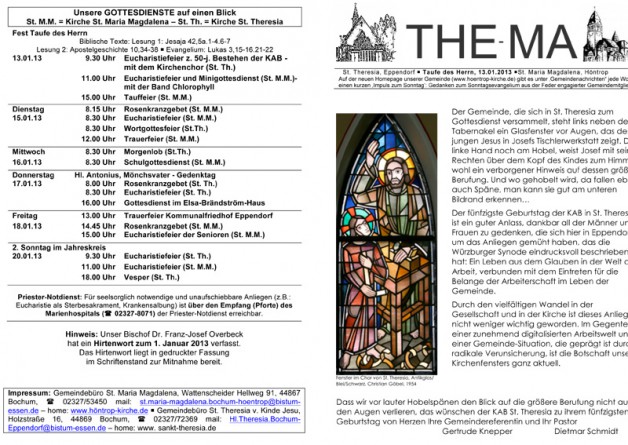 The-Ma zur Taufe des Herrn (13.01.2013)