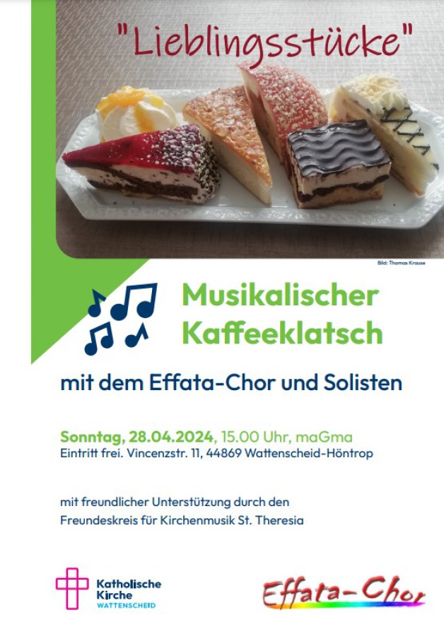 Lieblingsstücke – Musikalischer Kaffeeklatsch mit dem Effata-Chor am 28.04.24 um 15:00 Uhr im maGma