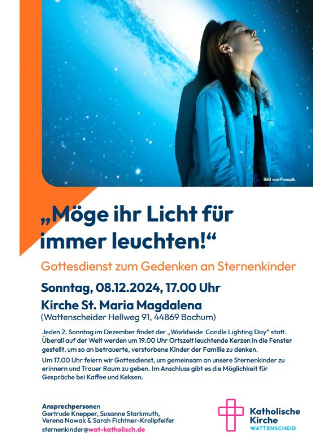 „Möge ihr Licht für immer leuchten!“   –       Gottesdienst zum Gedenken an Sternenkinder (08.12.24 um 17:00 Uhr)